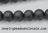 CHE406 15.5 inches 12mm round matte hematite beads wholesale