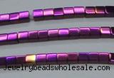 CHE454 15.5 inches 2*2mm cube plated hematite beads wholesale