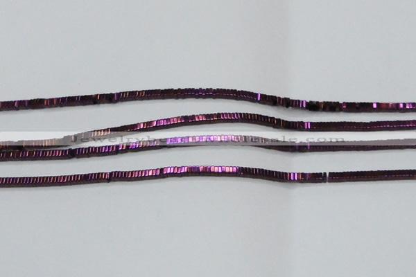 CHE563 15.5 inches 1*2*2mm square plated hematite beads wholesale