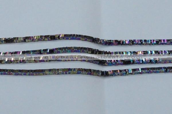 CHE575 15.5 inches 1*3*3mm square plated hematite beads wholesale