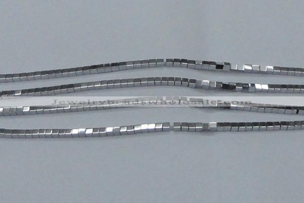 CHE590 15.5 inches 2*2mm cube plated hematite beads wholesale