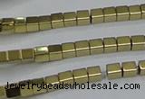 CHE592 15.5 inches 2*2mm cube plated hematite beads wholesale