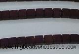 CHE610 15.5 inches 2*2mm cube matte plated hematite beads wholesale