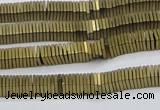 CHE619 15.5 inches 1*2*2mm square matte plated hematite beads