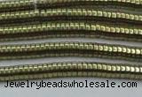 CHE642 15.5 inches 1*2mm tyre plated hematite beads wholesale