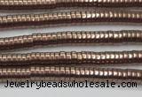 CHE643 15.5 inches 1*2mm tyre plated hematite beads wholesale