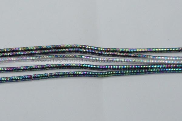 CHE646 15.5 inches 1*2mm tyre plated hematite beads wholesale