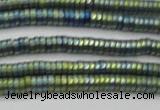 CHE673 15.5 inches 1*2mm tyre matte plated hematite beads