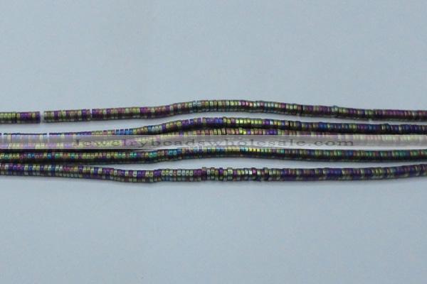 CHE674 15.5 inches 1*2mm tyre matte plated hematite beads