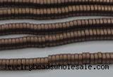 CHE682 15.5 inches 1*4mm tyre matte plated hematite beads