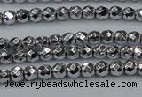 CHE690 15.5 inches 2mm faceted round plated hematite beads