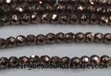 CHE691 15.5 inches 2mm faceted round plated hematite beads