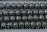 CHE720 15.5 inches 4mm round matte plated hematite beads wholesale