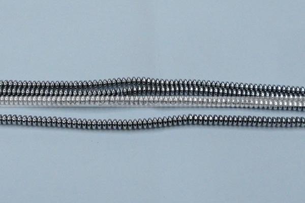 CHE727 15.5 inches 2*4mm rondelle plated hematite beads wholesale