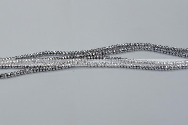 CHE731 15.5 inches 2*3mm faceted rondelle plated hematite beads