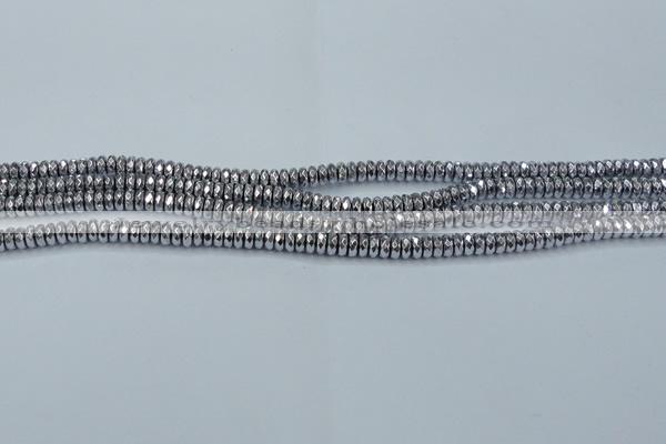 CHE733 15.5 inches 3*6mm faceted rondelle plated hematite beads