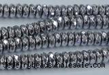 CHE734 15.5 inches 4*8mm faceted rondelle plated hematite beads