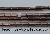 CHE745 15.5 inches 2*4mm tube plated hematite beads wholesale