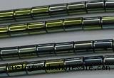 CHE769 15.5 inches 3*5mm tube plated hematite beads wholesale