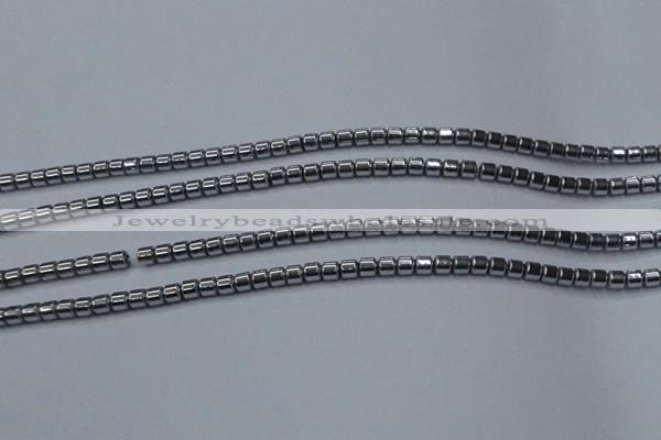 CHE774 15.5 inches 2*2mm drum plated hematite beads wholesale