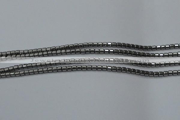 CHE775 15.5 inches 2*2mm drum plated hematite beads wholesale