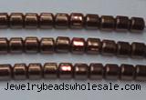 CHE777 15.5 inches 2*2mm drum plated hematite beads wholesale