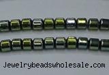 CHE779 15.5 inches 2*2mm drum plated hematite beads wholesale