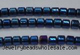 CHE781 15.5 inches 2*2mm drum plated hematite beads wholesale