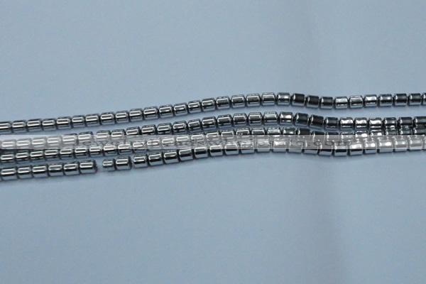 CHE786 15.5 inches 4*4.5mm drum plated hematite beads wholesale