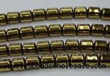 CHE787 15.5 inches 4*4.5mm drum plated hematite beads wholesale