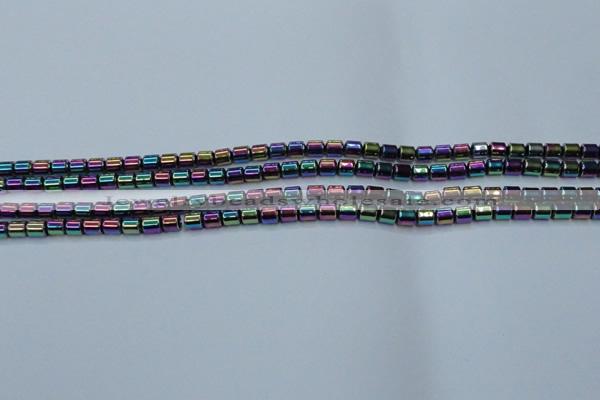 CHE790 15.5 inches 4*4.5mm drum plated hematite beads wholesale