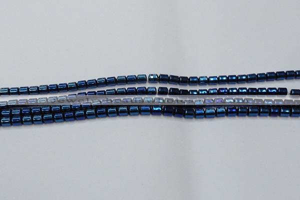 CHE791 15.5 inches 4*4.5mm drum plated hematite beads wholesale