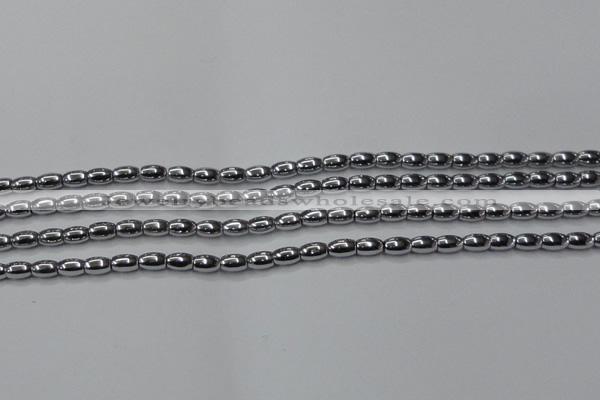 CHE793 15.5 inches 3*5mm rice plated hematite beads wholesale