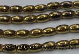 CHE795 15.5 inches 3*5mm rice plated hematite beads wholesale