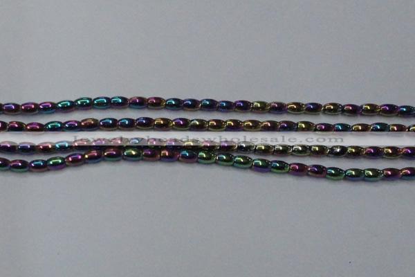 CHE796 15.5 inches 3*5mm rice plated hematite beads wholesale