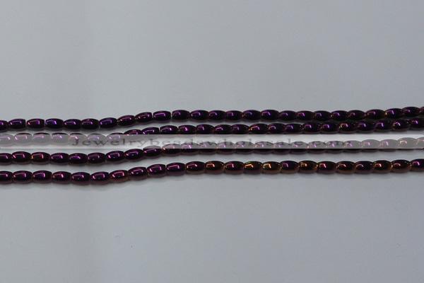 CHE797 15.5 inches 3*5mm rice plated hematite beads wholesale