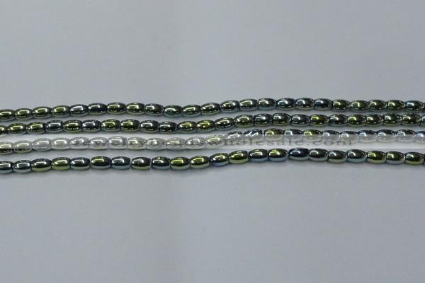 CHE798 15.5 inches 3*5mm rice plated hematite beads wholesale