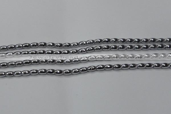 CHE801 15.5 inches 4*6mm rice plated hematite beads wholesale