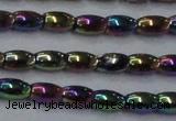 CHE804 15.5 inches 4*6mm rice plated hematite beads wholesale