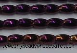 CHE805 15.5 inches 4*6mm rice plated hematite beads wholesale