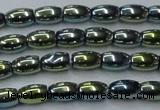 CHE806 15.5 inches 4*6mm rice plated hematite beads wholesale