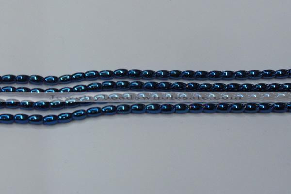 CHE807 15.5 inches 4*6mm rice plated hematite beads wholesale