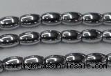 CHE809 15.5 inches 5*8mm rice plated hematite beads wholesale