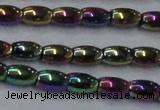 CHE812 15.5 inches 5*8mm rice plated hematite beads wholesale