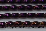 CHE813 15.5 inches 5*8mm rice plated hematite beads wholesale