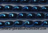 CHE815 15.5 inches 5*8mm rice plated hematite beads wholesale