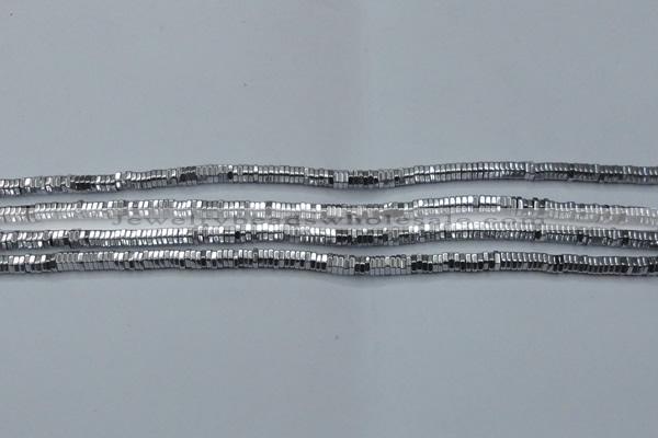 CHE825 15.5 inches 1*2mm hexagon plated hematite beads wholesale