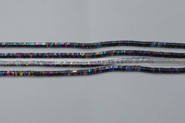 CHE830 15.5 inches 1*2mm hexagon plated hematite beads wholesale