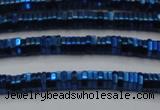 CHE831 15.5 inches 1*2mm hexagon plated hematite beads wholesale