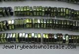 CHE836 15.5 inches 1*3mm hexagon plated hematite beads wholesale